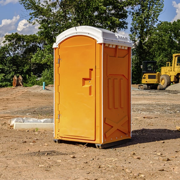 how often are the portable restrooms cleaned and serviced during a rental period in Kunkle Ohio